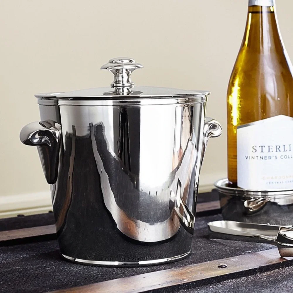 Pottery Barn Harrison Ice Bucket With Tongs‎ monogram T